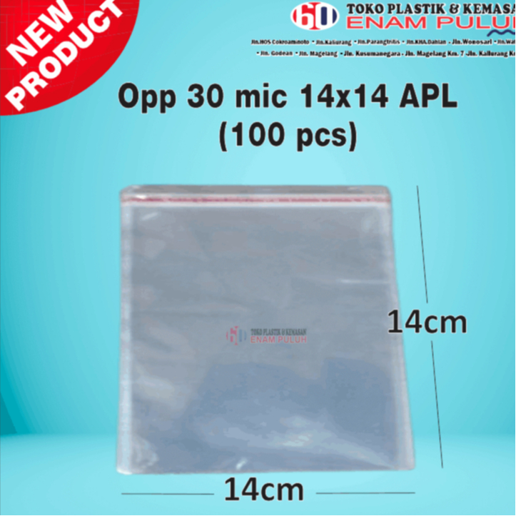 

Plastik opp lem tebal 03 14 x 14 seal 100 lembar pcs kaca 30 micron 14x14 bening murah