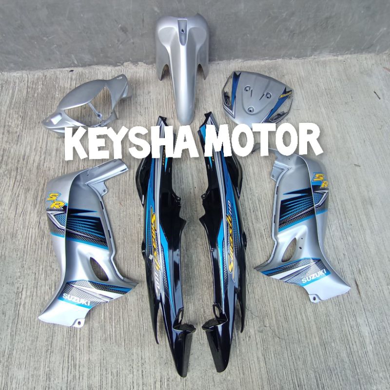 BODY HALUS SUZUKI SMASH NEW SMASH NEW HITAM SILVER SET STRIPING