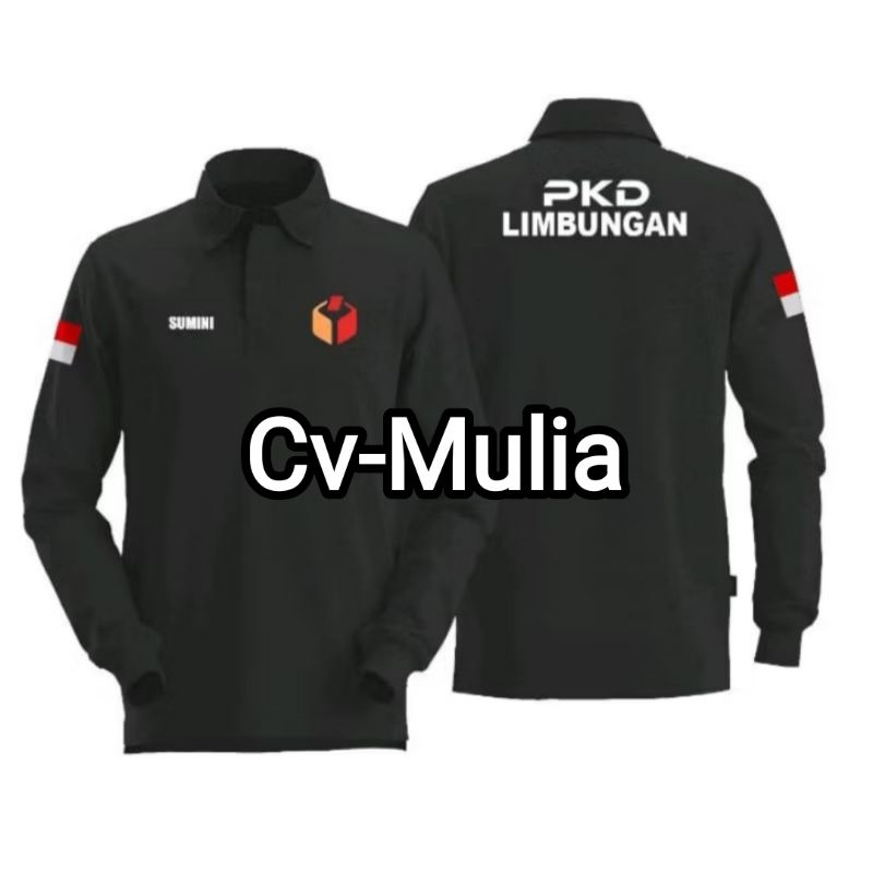 KAOS POLO T-SHIRT PKD BAWASLU LENGAN PANJANG FUL BORDIR KAOS KERAH PKD BAWASLU LENGAN PANJANG CUSTOM