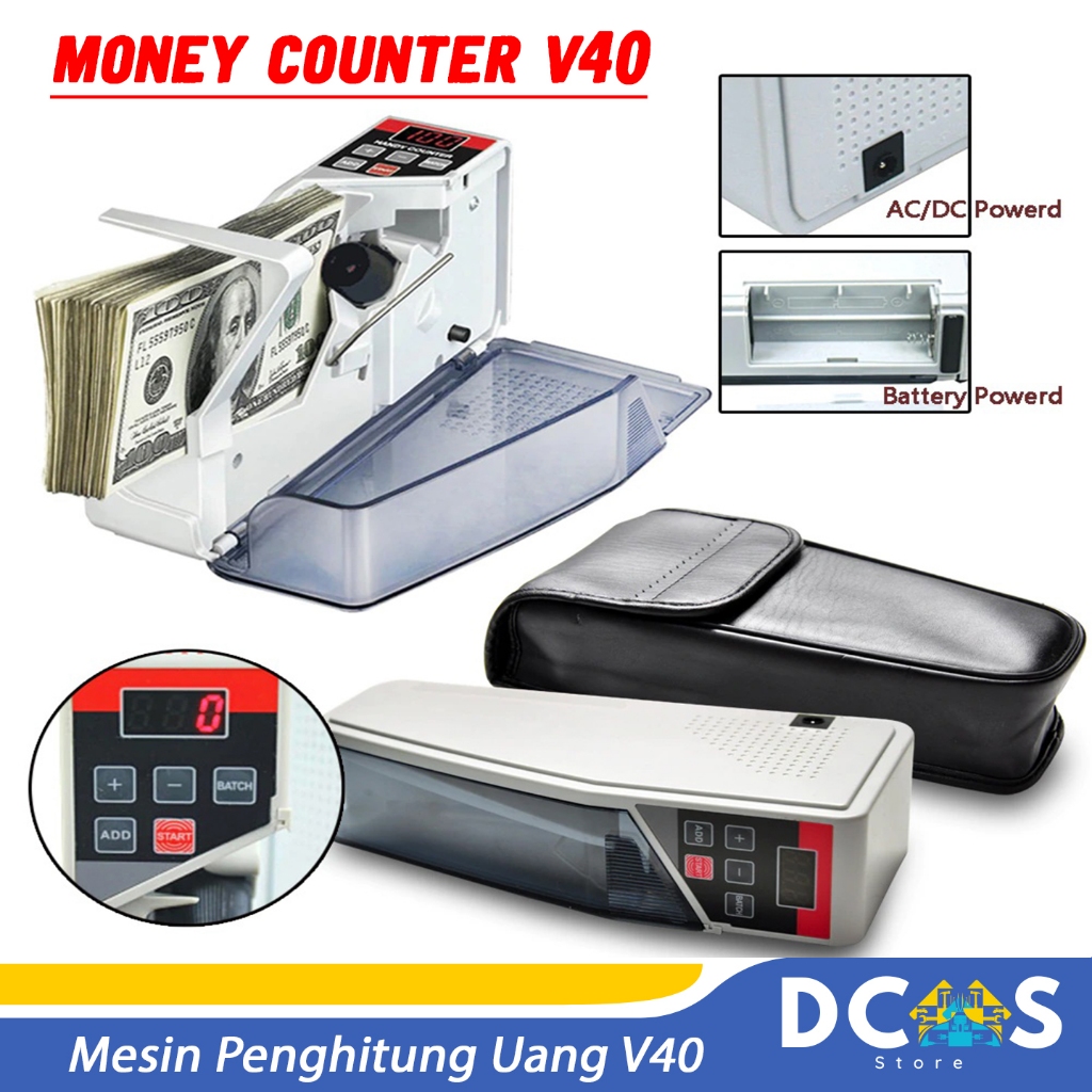 V40 Mesin Penghitung/Hitung Uang Mini Portabel Money Counter/Counting