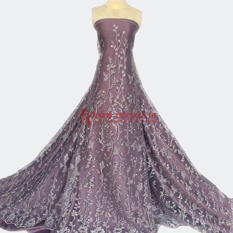 Kain Tile Bordir Tebal Brokat Brukat Premium Untuk Gamis Dan Kebaya Bridesmaids