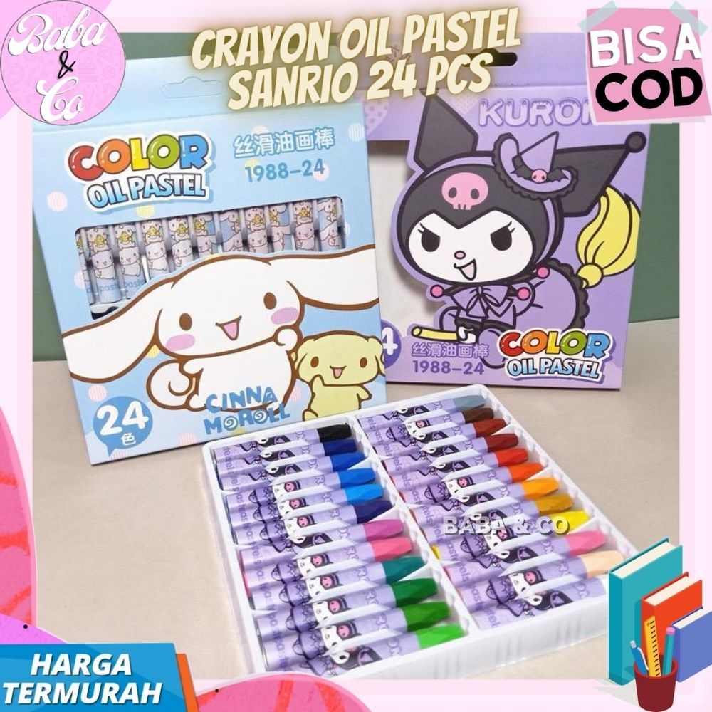 

CRAYON SANRIO 24 WARNA OIL PASTEL KRAYON MEWARNAI ANAK SANRIO KRAYON SANRIO OIL PASTEL 1 SET 24pcs