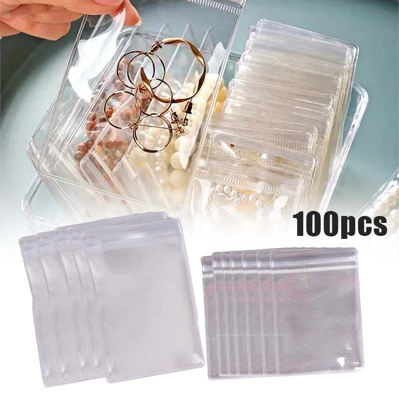 

100pcs Plastik Klip Mika/Klip Plastik Tebal/Plastik Bening Klip/Plastik Kecil Klip Ukuran 5x7cm