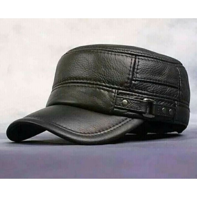 TOPI KOMANDO RING/TOPI KULIT ORIGINAL/TOPI KULIT PRIA BERKUALITAS