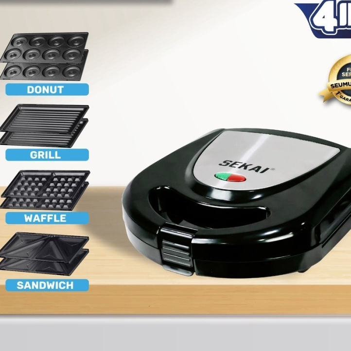 Sekai TS-920 Toaster 4IN1 Sandwich Maker Pemanggang Roti Waffle