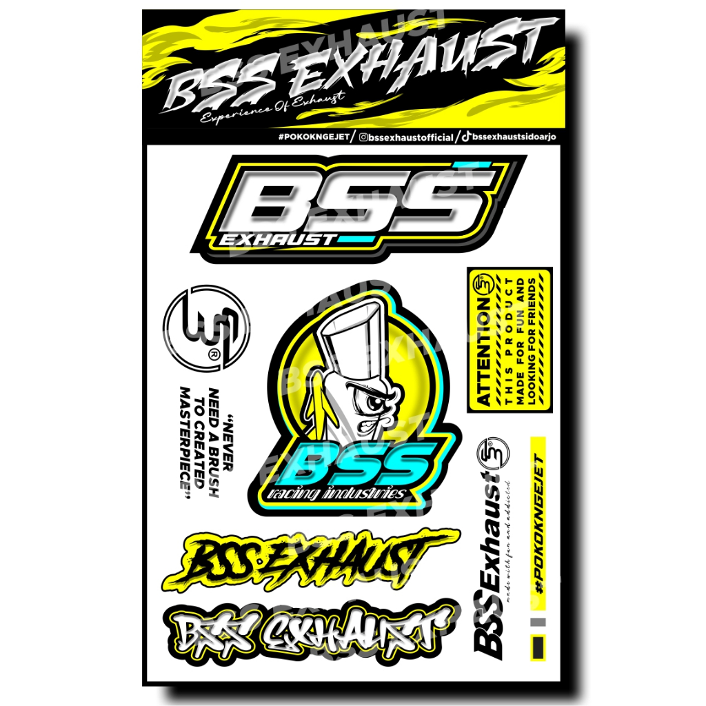 STICKER PACK BSS EXHAUST TERBARU