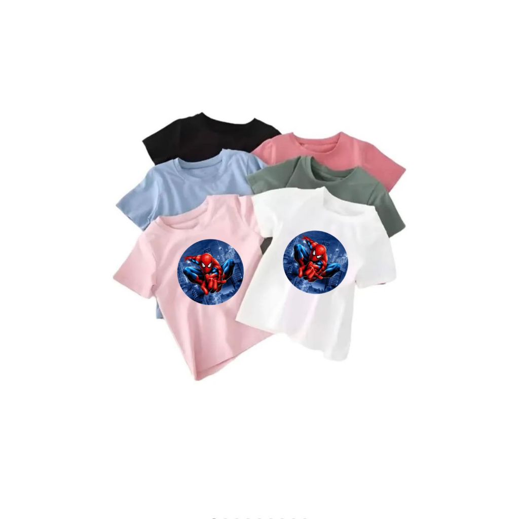 baju oblong anak cowok usia 123456789/ kaos distro anak katun santai/kaos anak spiderman keren