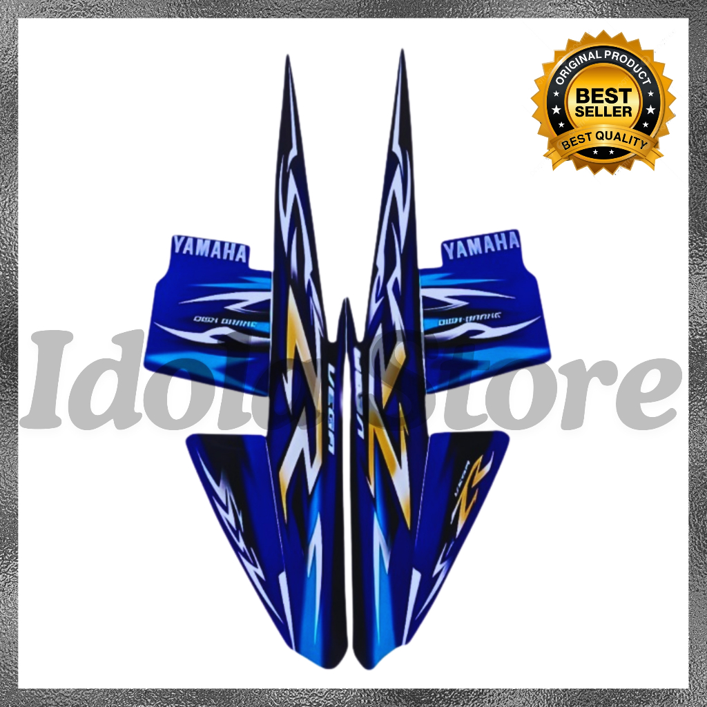 Stiker Striping Yamaha Vega R New 2008 Hitam Biru List Stiker Standar Vega R New 2008 Terbaik