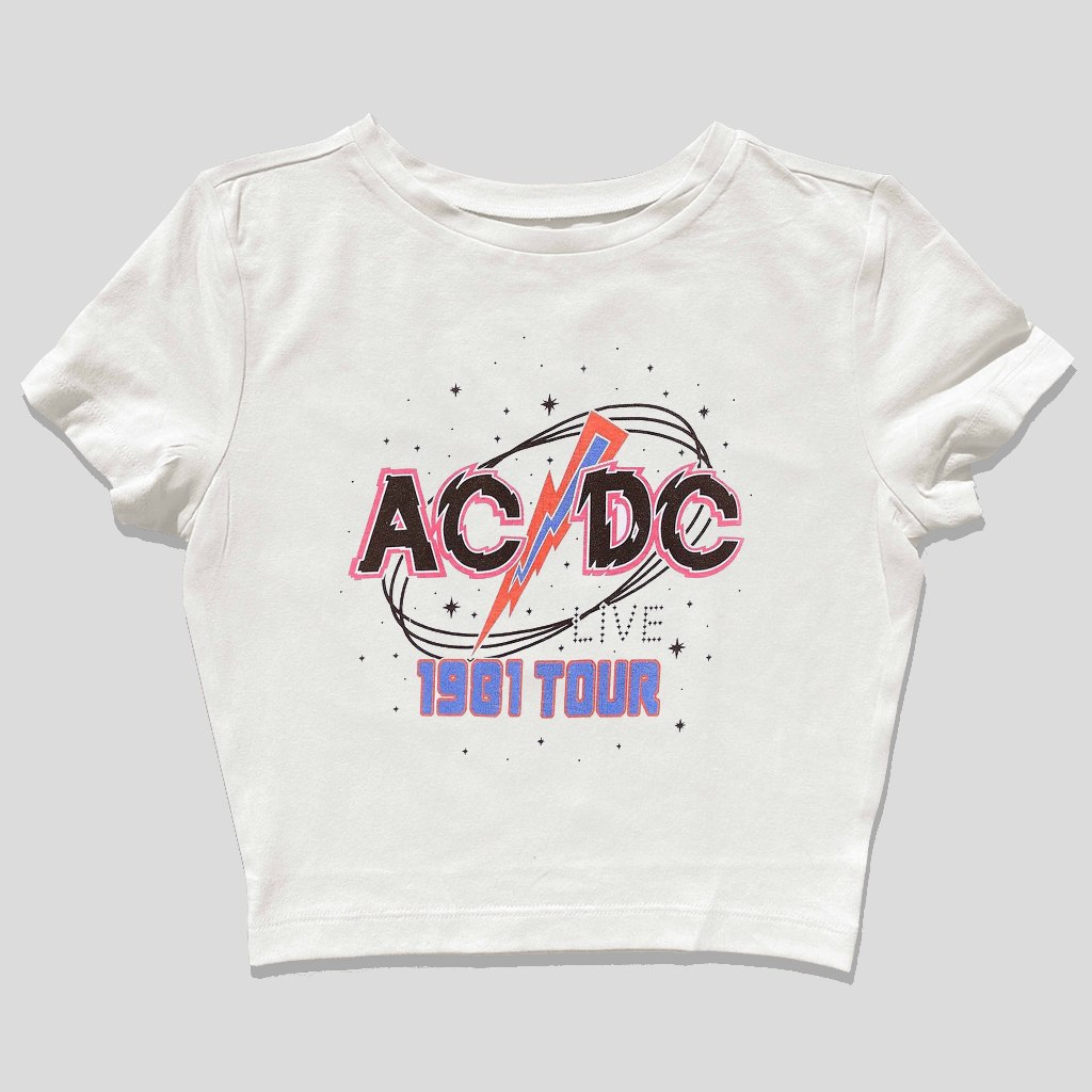Baby tee Acdc Live 1981 Tour Crop tee