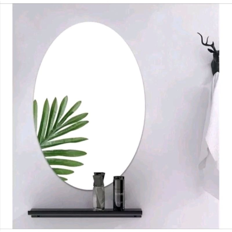 Stiker Cermin 20x 30CM Kaca Dinding Oval Anti Pecah Acrylic Kaca Cermin Tempelan Wall Sticker