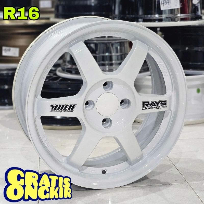 velg mobil ring 16 TE37 FLOW FORMING LEBAR 7 ET 42 velg mobil racing R16 velg mobil brio jazz city v