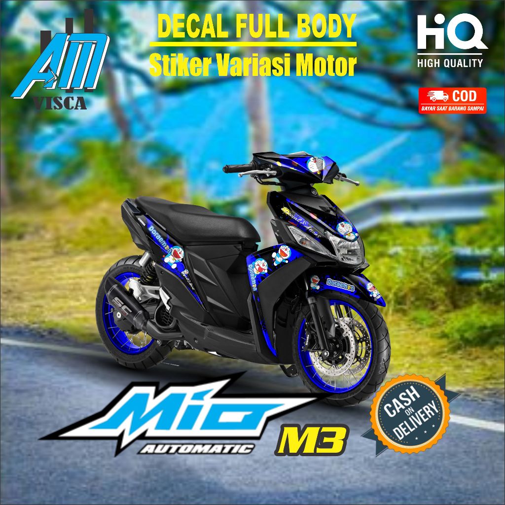 Decal Mio M3 125 Full Body | Stiker Variasi Motor Yamaha Mio M3 125 | Sticker Motif DORAEMON