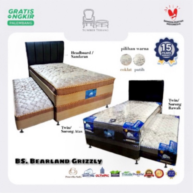 springbed 2in olympic bearland grizzly bed sorong matras kasur spring bed dorong