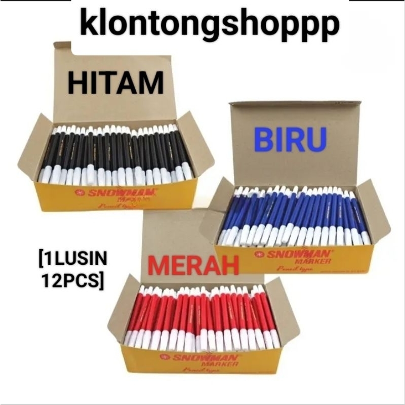 

[1 LUSIN] SNOWMAN SPIDOL KECIL MARKER PENCIL TYPE 12PCS