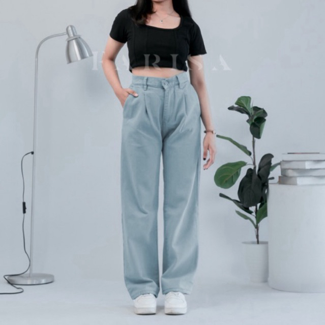 Kulot Lipit Denim - Baggy jeans - Kulot Jeans Highwaist