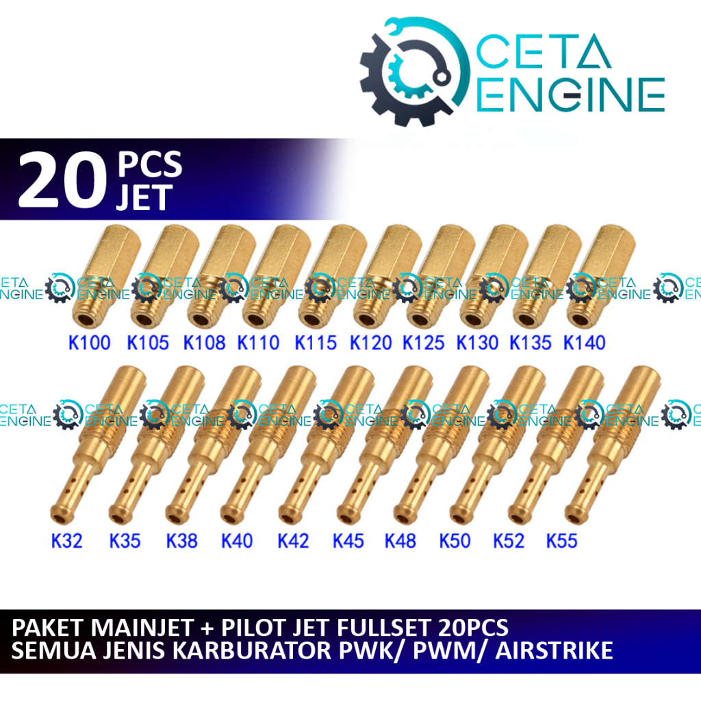 [ BISA COD ] PAKET 20 PCS JET PE FULLSET MAIN JET PILOT JET MAINJET SPUYER REPAIR KIT REPAR REPARASI