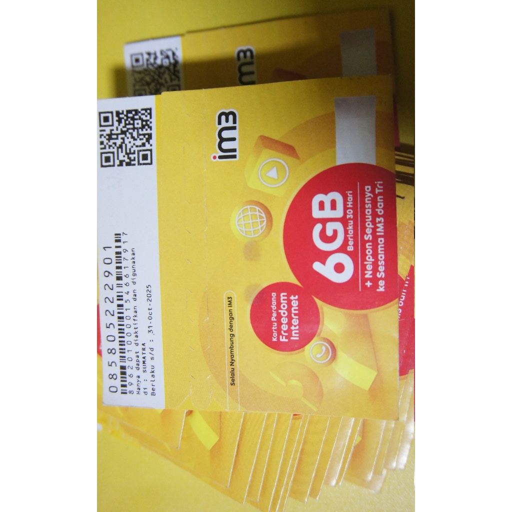 IM3 SIAP PAKAI 12GB 6GB NASIONAL+6GB LOKAL FRESH BELUM PERNAH OTP