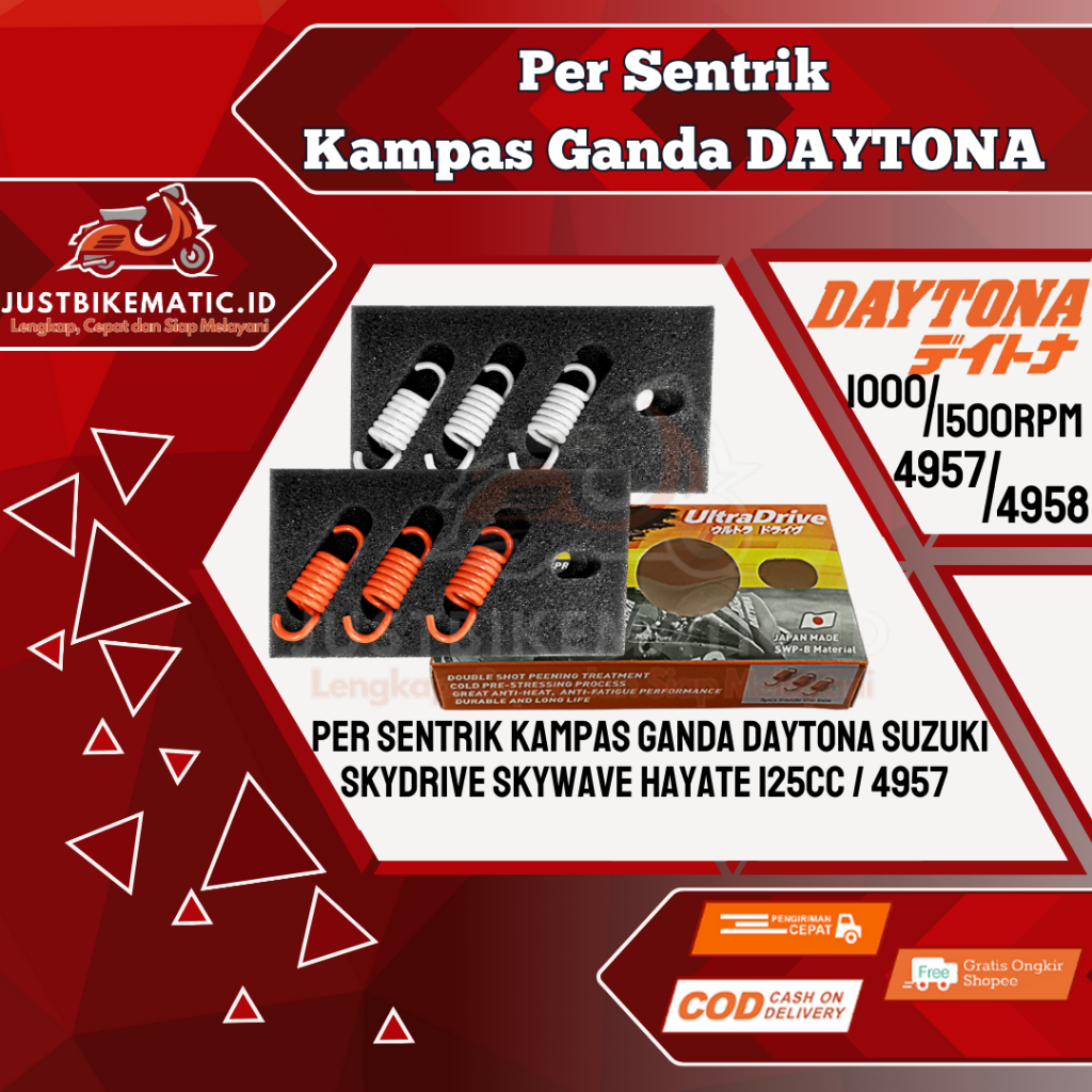 Per Sentrik Kampas Ganda Kopling Spin Skydrive Skywave Hayate 125 cc 1000 1500 RPM 4957 4958 Daytona