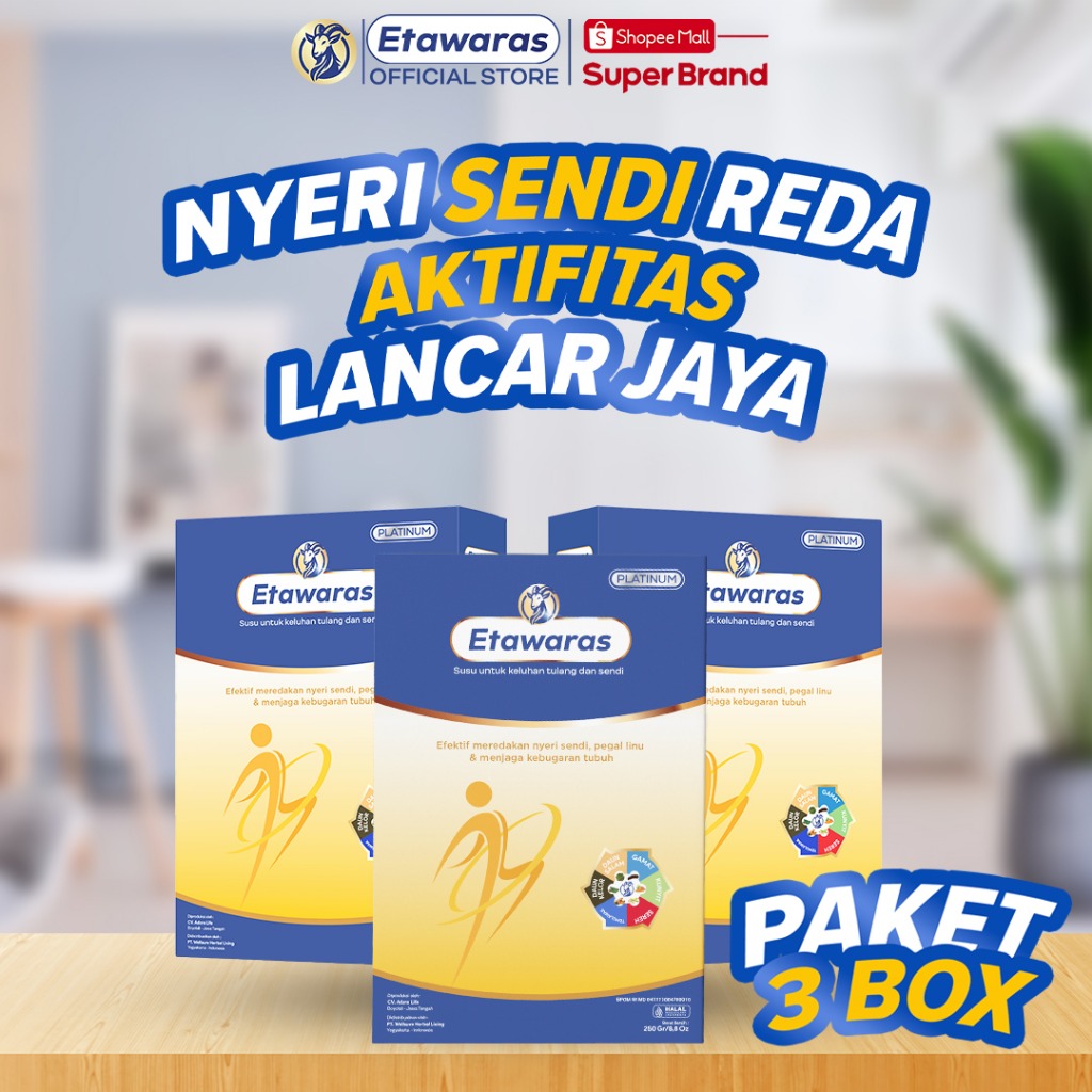 3 BOX Etawaras Platinum Susu Bubuk Etawa Herbal Tinggi Kalsium Rasa Jahe Kemasan 250gram