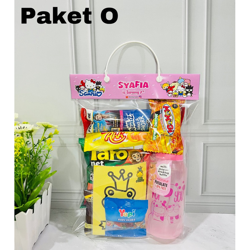 

Paket Snack Ulang Tahun O / Goodiebag / Souvenir ulang tahun + free custom label snack semua karakter