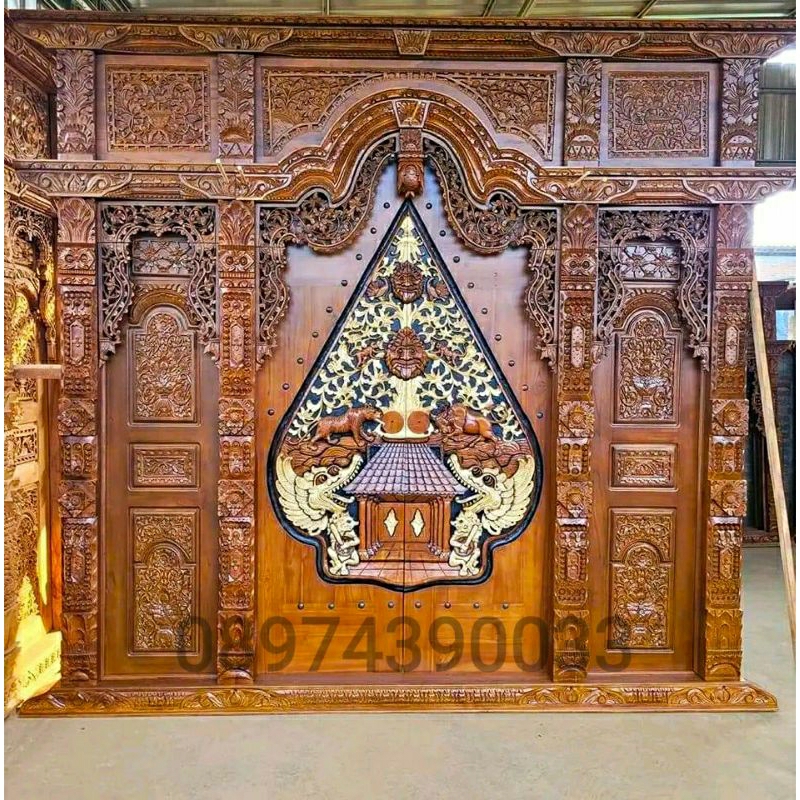 PINTU GEBYOK UKIRAN 3D ISTIMEWA, PINTU GEBYOK MOTIF WAYANG KELIR