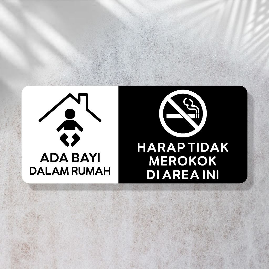 Sign acrylic Dilarang Merokok Ada Bayi | Papan peringatan akrilik dilarang merokok ada bayi