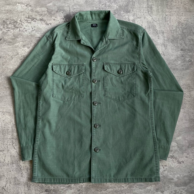 Kemeja Uniqlo OG 107 Military