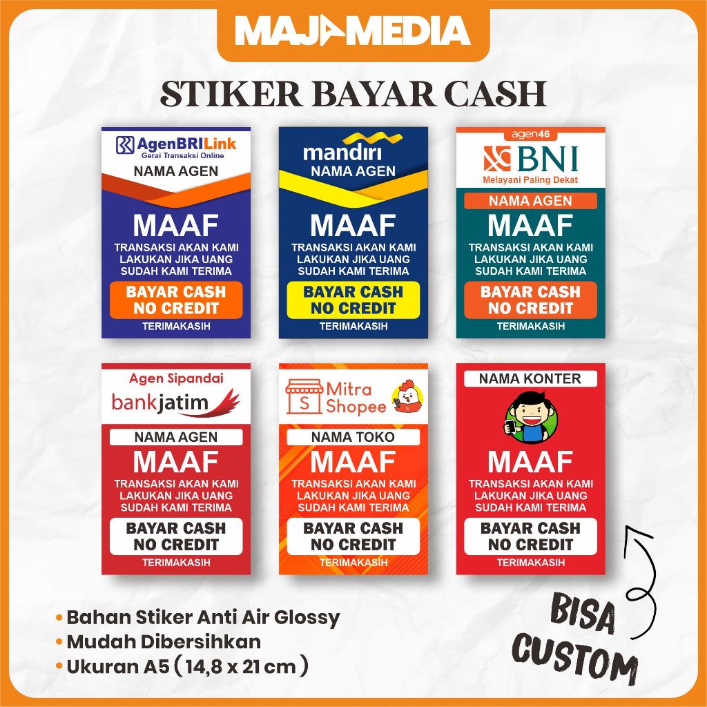 

STIKER BAYAR CASH BANK MITRA SHOPEE FAZZ