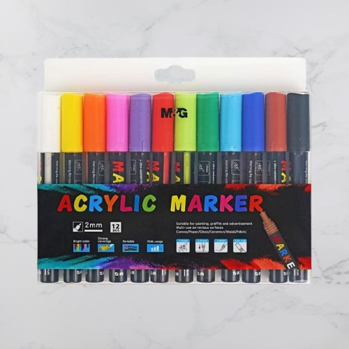 

Acrylic Marker Set 12 colors Hight quality M&G