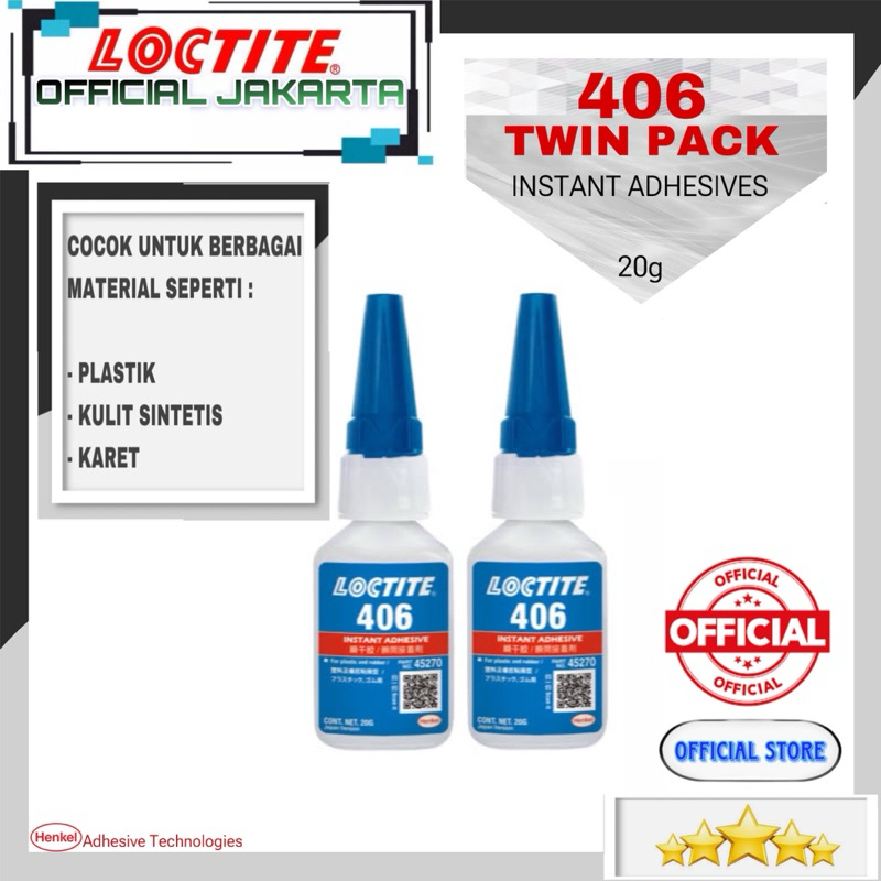 

LEM 406 Instant Adhesive Lem Instan Super 20 gr Twin Pack Lem Serbaguna 406 20g