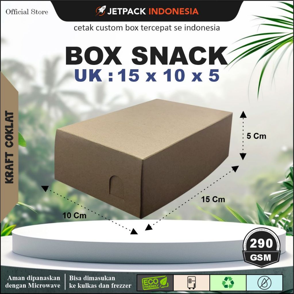 

Box Snack / Paper Box / Packaging risoles / 15x10x5 cm - Brown Kraft Paper - Laminasi