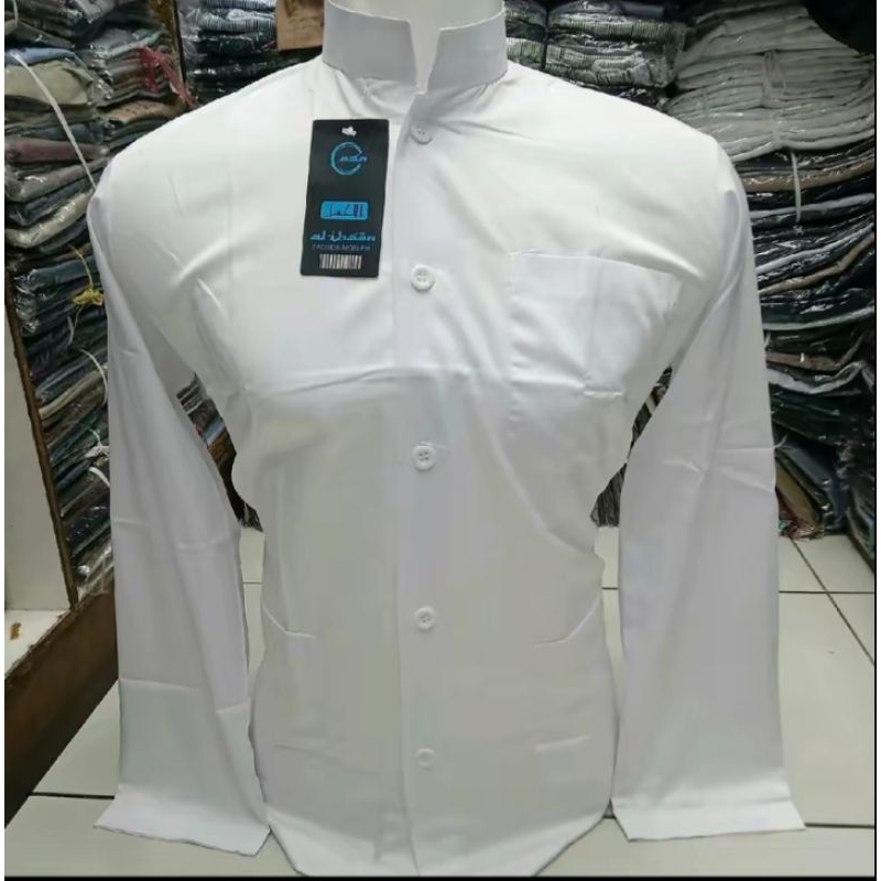 YAKIN STORE 1986-Baju Koko putih polos bahan toyobo premium-koko putih pria kantong tiga-kemko premi