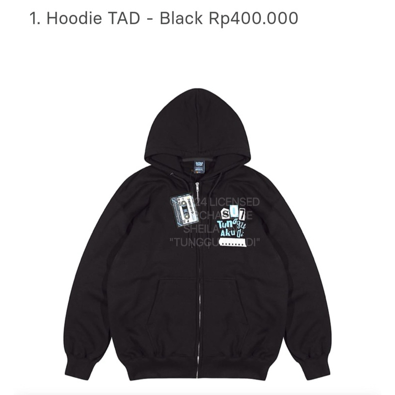 hoodie hitam official merchandise sheila on 7