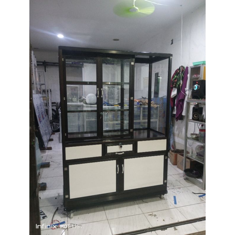 gerobak alumunium 120cm coklat