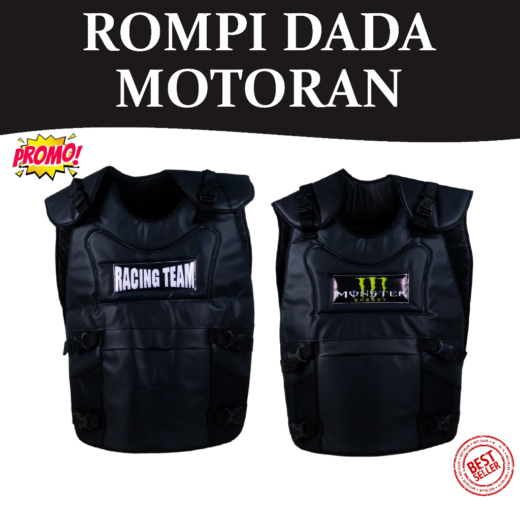 Rompi / Pelindung dada bahan kulit (Depan Belakang) rompi motor body vets rompi ojek anti angin ojek