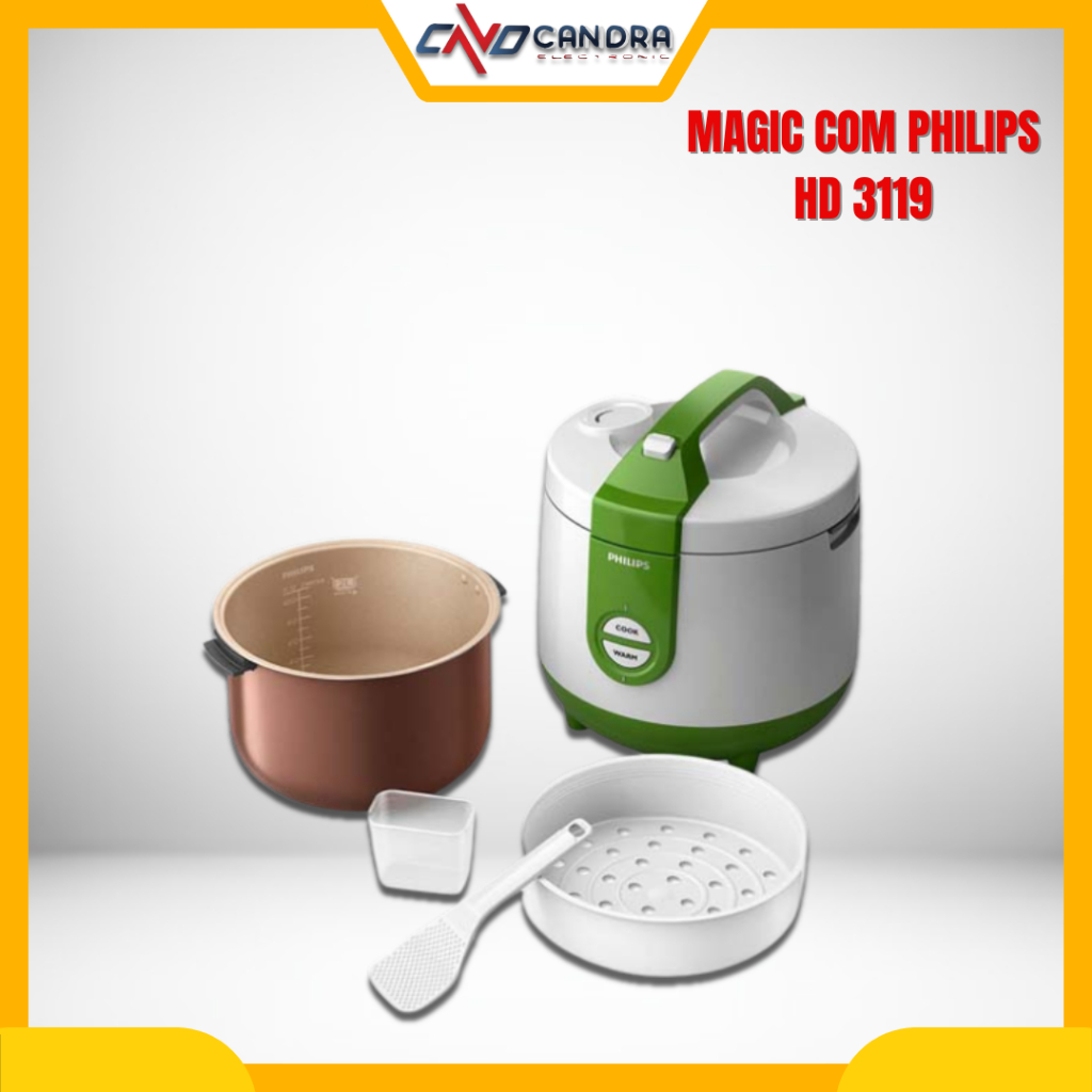 Rice Cooker Philips 3119 HIijau Lapisan Keramik Anti Lengket