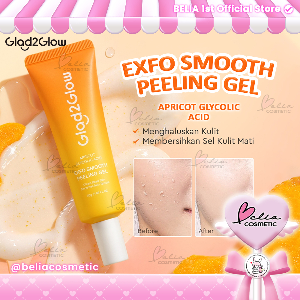 ❤ BELIA ❤ GLAD2GLOW Exfo Smooth Peeling Gel Apricot Glycolic Acid | Eksfoliasi Wajah | Angkat Sel Ku