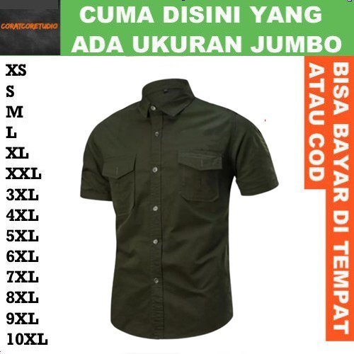 5XL 4XL 3XL XXL XL L M S XS 9XL 8XL 7XL 6XL T Shirt Kemeja Pria Hem Cowok Dua 2 Kantong Saku Jumbo B