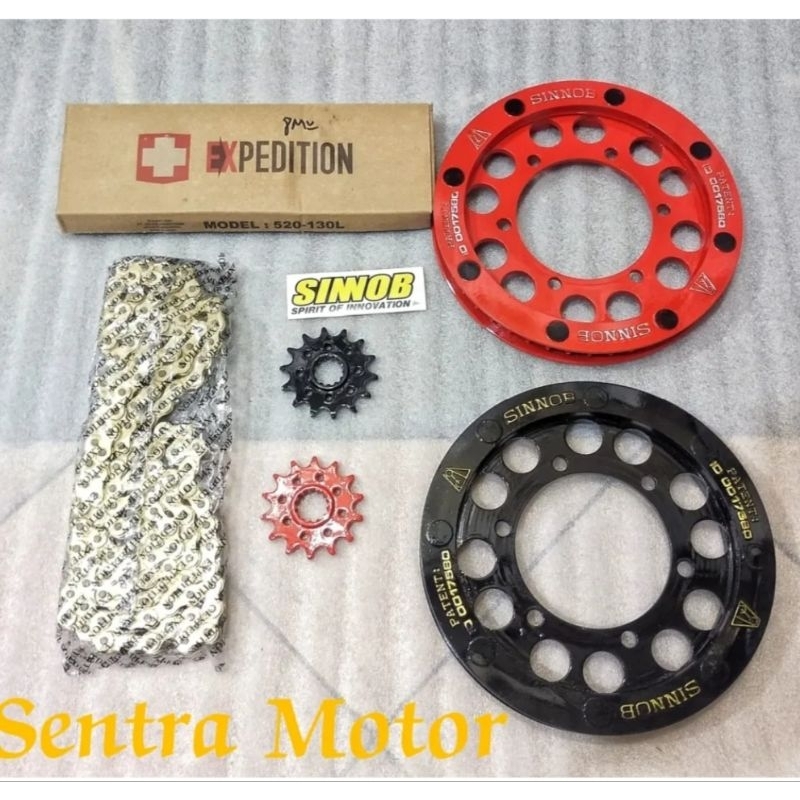 Gear Set / Sepaket Gear / Girset Kawasaki Ninja 250 Fi Dan Ninja 250 Karbu SINNOB + Rantai Expeditio