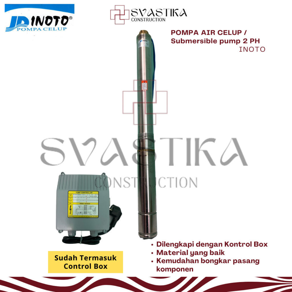 Inoto Submersible pump 2 HP Pompa Celup Air Sumur Dangkal Dalam Inoto