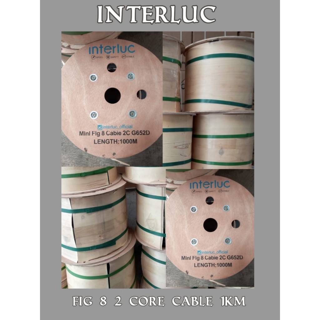 Kabel FO FIG8 2 Core Jelly Tube Interluc FTTH Dropcore Cable 2C 1KM/2KM-AAN