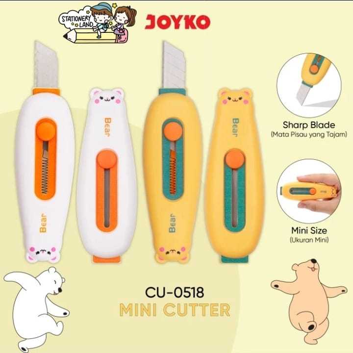 

( DAPAT 1 PCS ) CUTTER JOYKO FANCY BERUANG CU-0518 / Cutter Joyko Mini Unboxing Paket Bear Beruang CU-0518