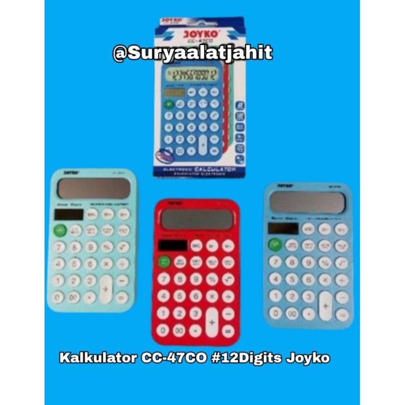 

Kalkulator CC-47CO #12Digit Joyko super Quality =rp.42.500/1pcs
