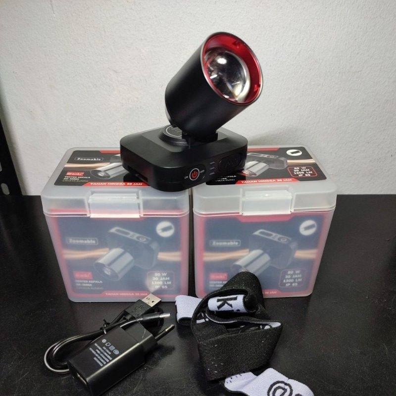 Tivany SENTER KEPALA LED LASER AOKI AK-3695A 80WATT 1300 LUMEN BATERAI 6000MAH - ZOOM JARAK JAUH