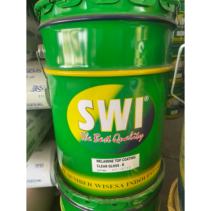 Melamine System Cat Pelapis Furniture Kayu Merek SWI Sanding Sealer dan Top coat - Pail Set 20Liter