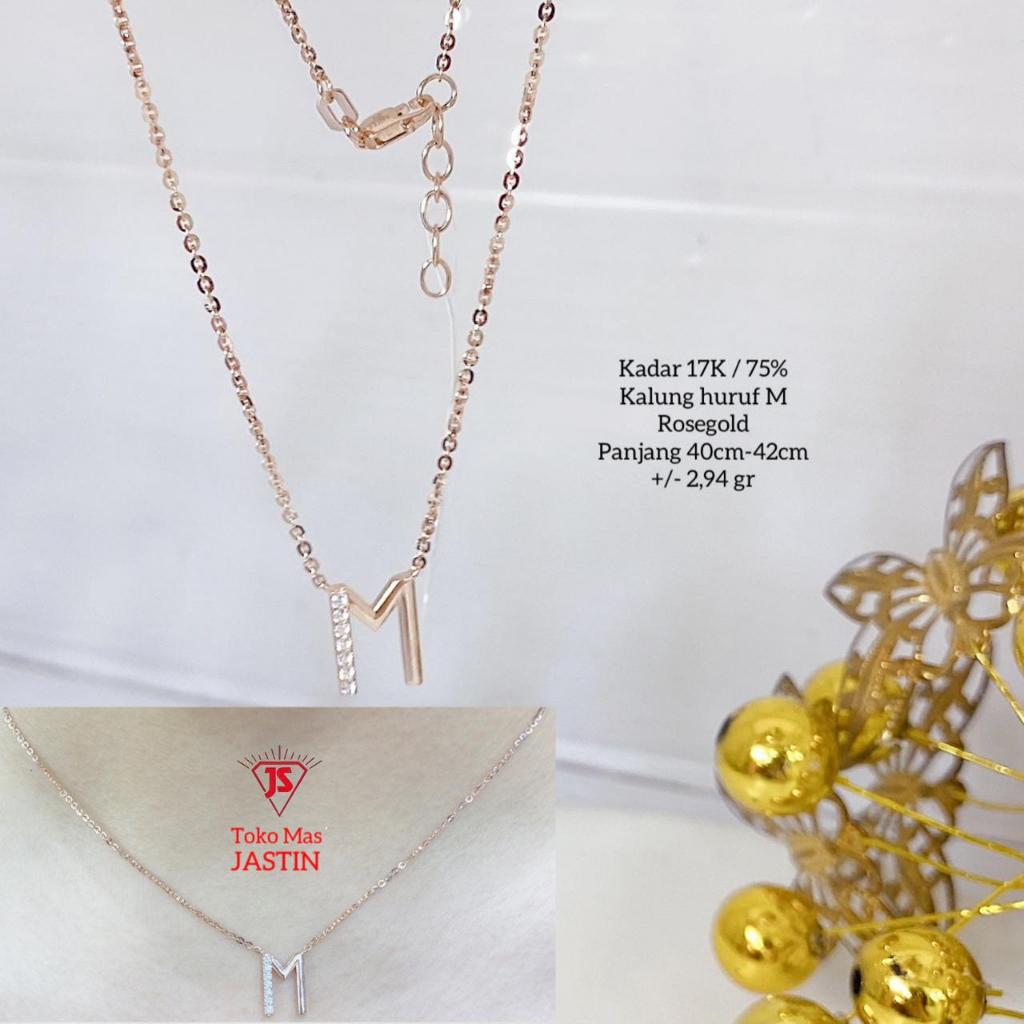 kalung huruf new fashion(AMERO) kadar 17k/750