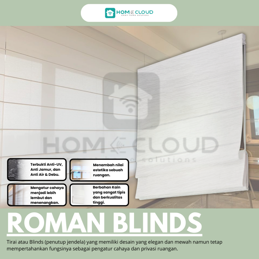 Roman Blinds otomatis Gorden Roman - Tirai Roman eletrik Tirai gulung - Gorden kantor