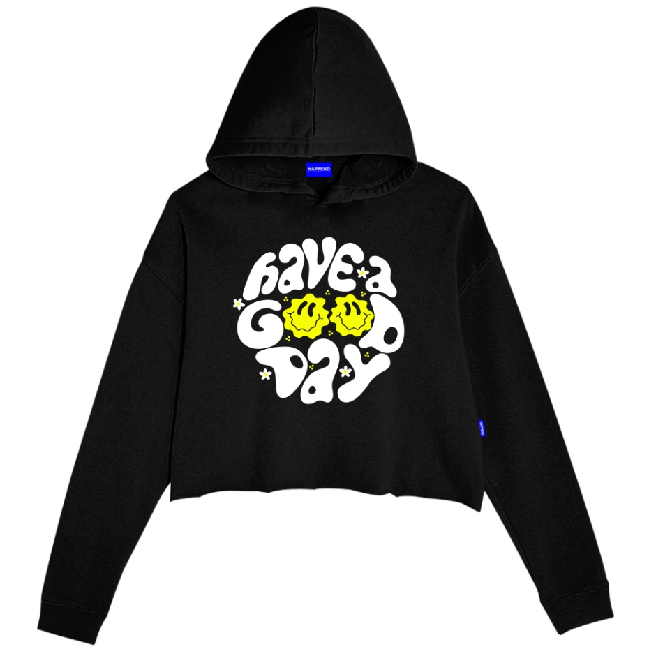 HPND - Sweater Boxy Crop Oversize Hoodie Cewe Croptop Good Pakaian Lengan Panjang Wanita