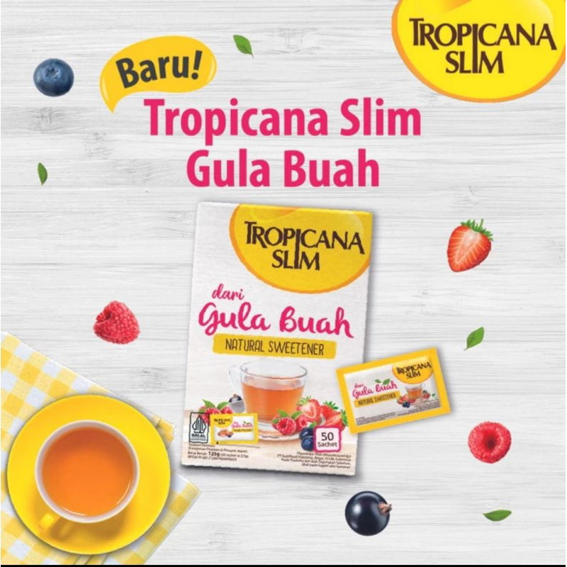 

Tropicana Slim Gula Buah 50 Sachet - Alami untuk Diabetes