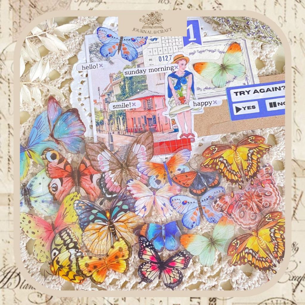

JournalandCraft 40pc Sticker kupu-kupu cantik / Stickers kupu-kupu Stiker DIY Scrapbook Bujo Bullet Journaling Scrapbook Hiasan Buku Diary Diari Tahan Anti Air stiker murah